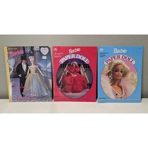 UNCUT Golden Book Barbie Paper Doll Lot of 3 Gala Evening Fashions